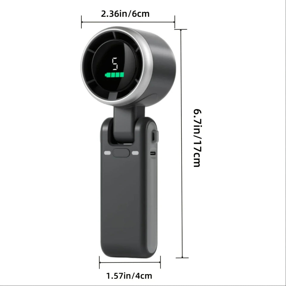 Fan â€“ 5-Speed Foldable USB Rechargeable Mini Fan with 3600mAh Battery | Up to 10H Runtime